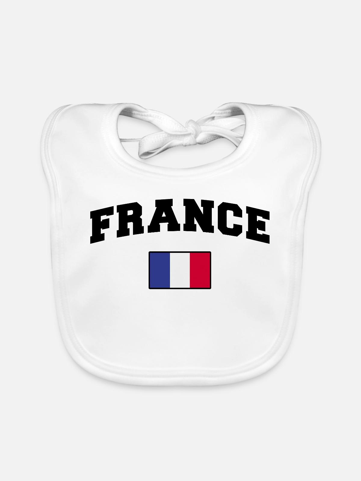 Frankreich Fan - Baby Bio-Lätzchen - Weiß - Vorne
