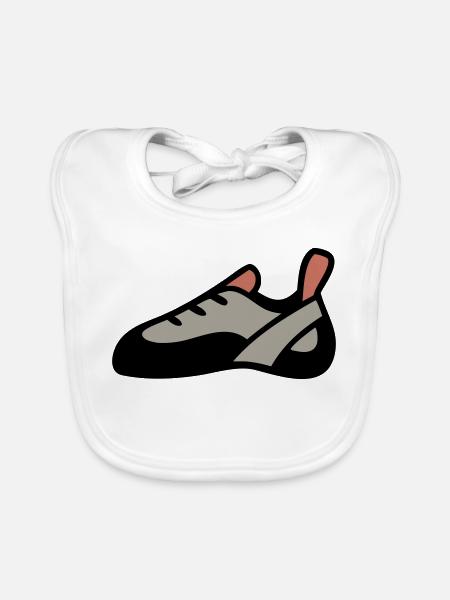 Climbing Shoe Bouldering Climbing Mountaineering - Organic Baby Bibs - white - Front