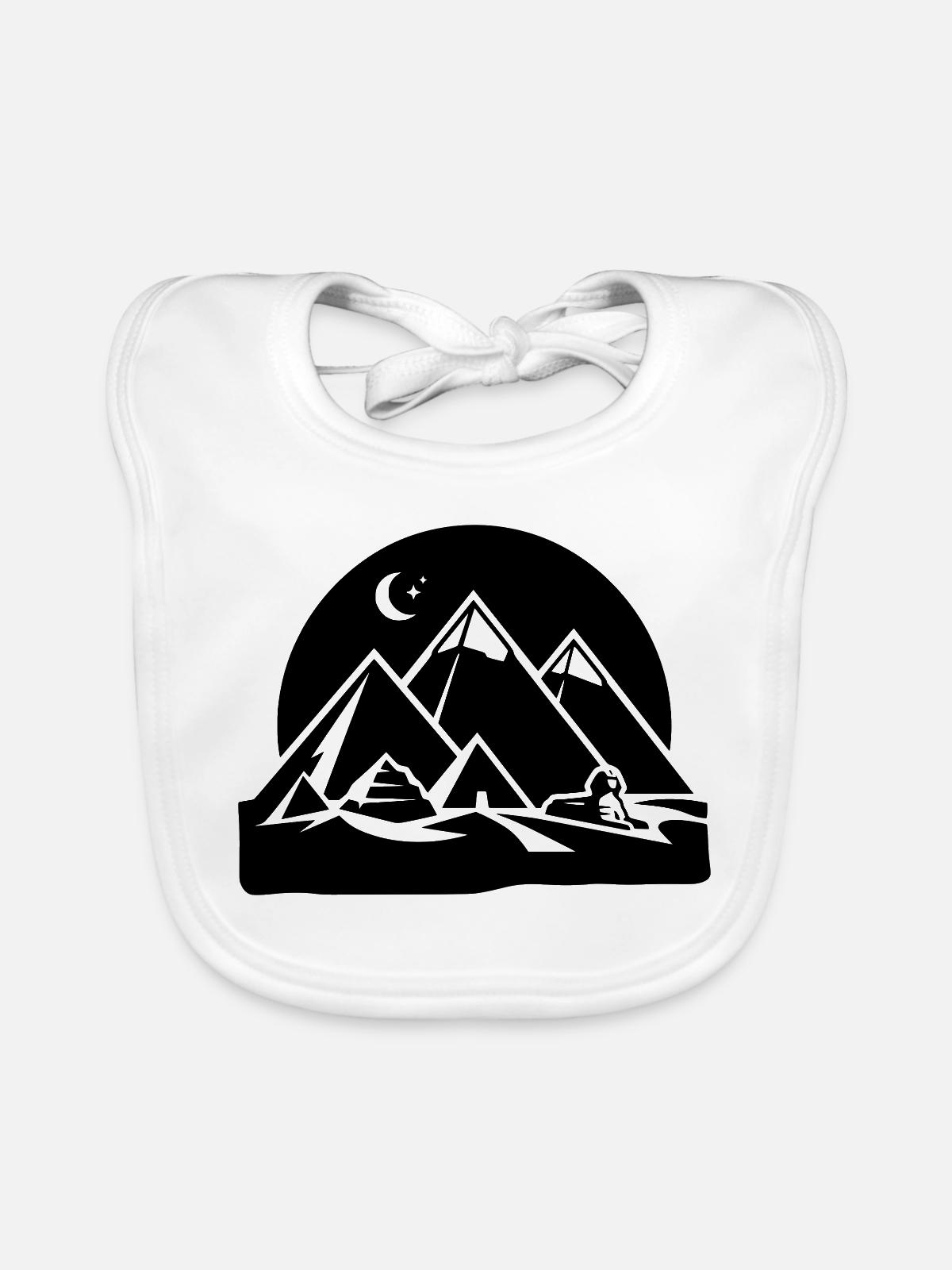 Pyramiden von Gizeh - Baby Bio-Lätzchen - Weiß - Vorne