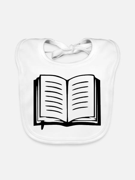 Buch Bücher lesen Geschenk - Baby Bio-Lätzchen - Weiß