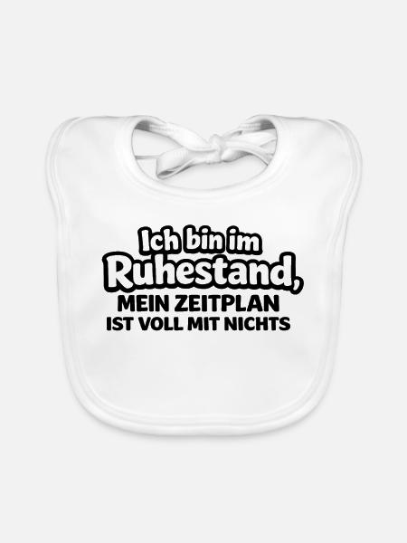 Ich bin im Ruhestand – Mein Zeitplan: Nur Nichts - Baby Bio-Lätzchen - Weiß