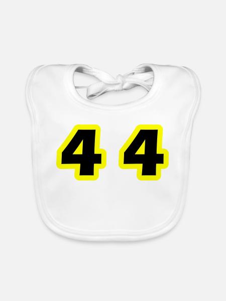 44 Symbole numérique - Bavoir bio Bébé - blanc - Devant