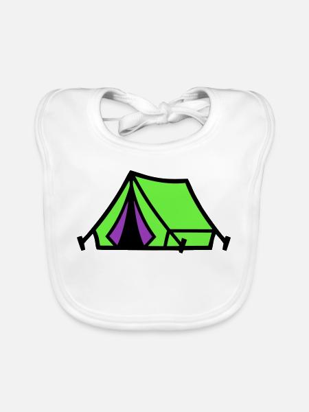 Festival Zelt Camping Icon - Baby Bio-Lätzchen - Weiß - Vorne