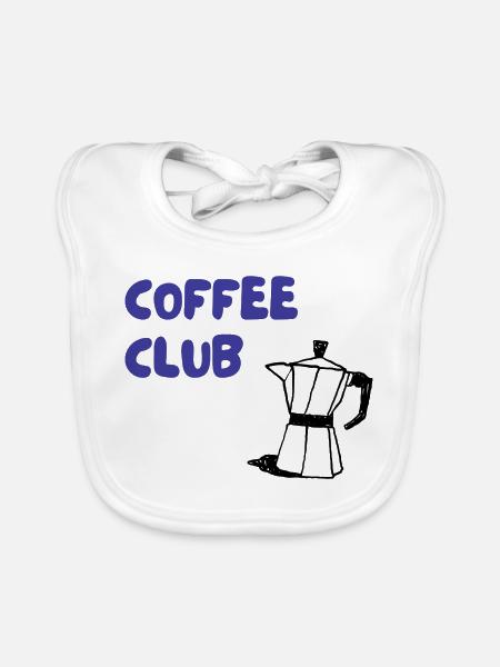 Coffee Club Mokka Illustration - Baby Bio-Lätzchen - Weiß - Vorne