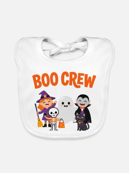 Boo Crew Halloween-Freunde - Baby Bio-Lätzchen - Weiß - Vorne