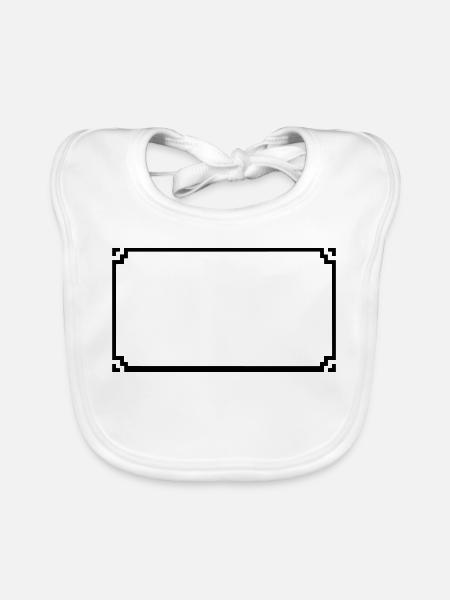 Pixel Rahmen Grafik - Baby Bio-Lätzchen - Weiß - Vorne