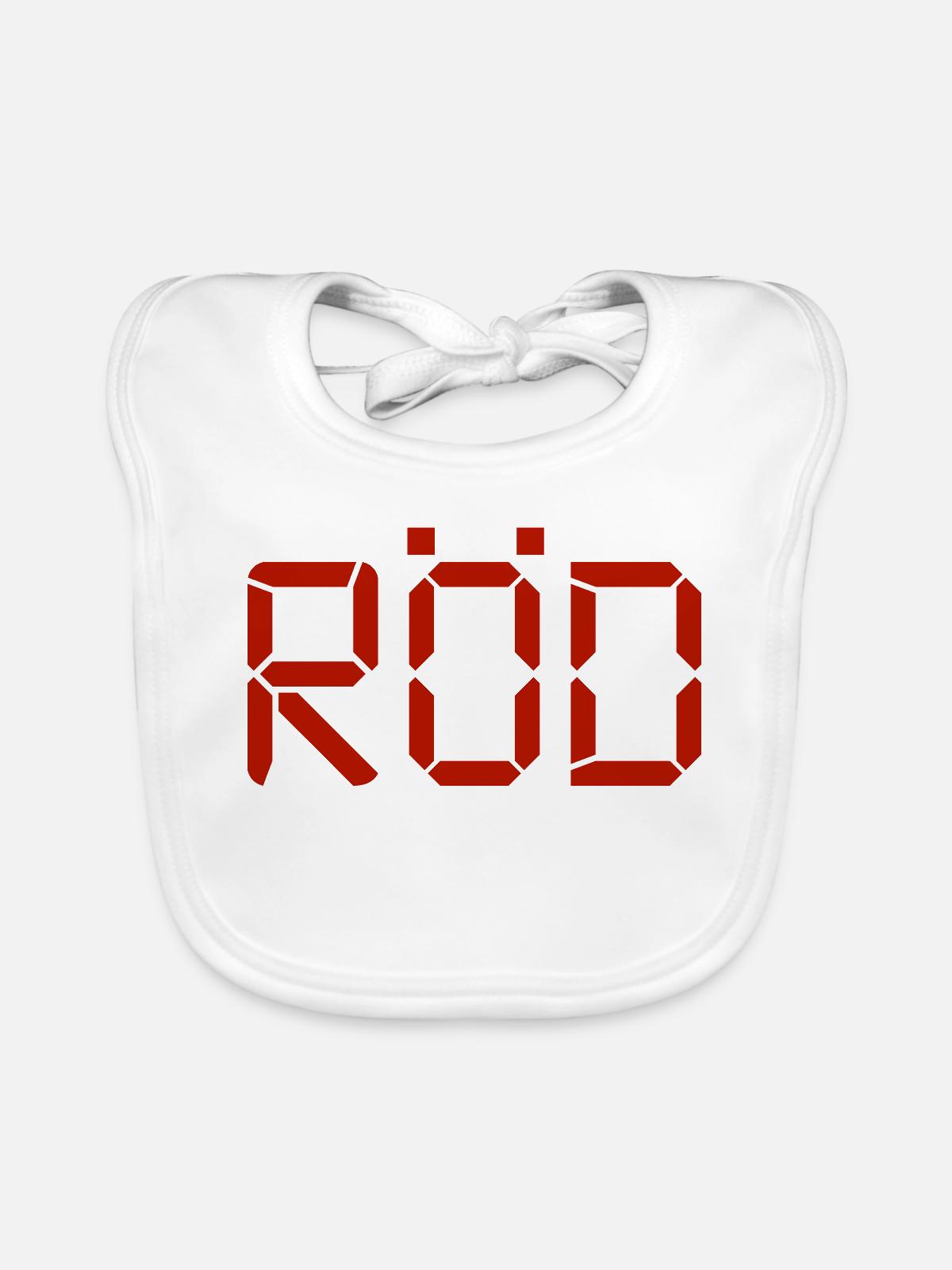 Rot – LCD - Baby Bio-Lätzchen - Weiß - Vorne