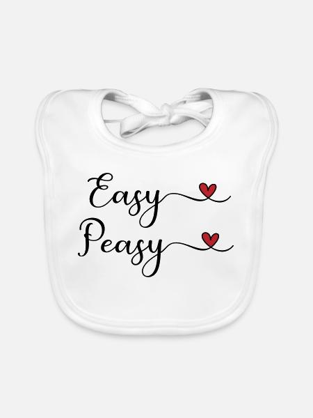 Easy Peasy Design avec du cœur - Bavoir bio Bébé - blanc - Devant