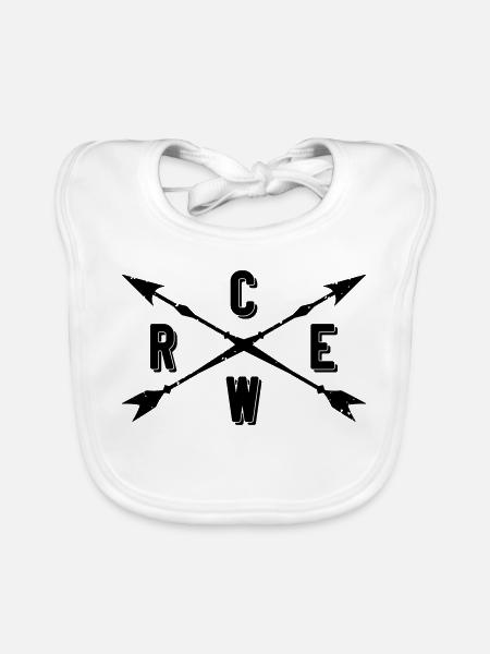 Crew Arrows - Organic Baby Bibs - white - Front