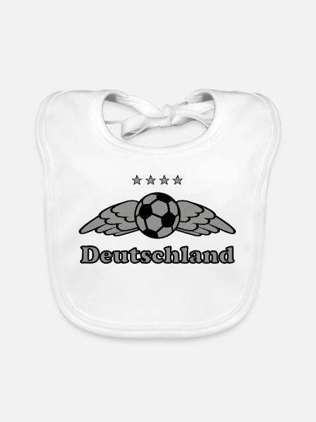 Germany Football Fans - Baby Bio-Lätzchen - Weiß - Vorne
