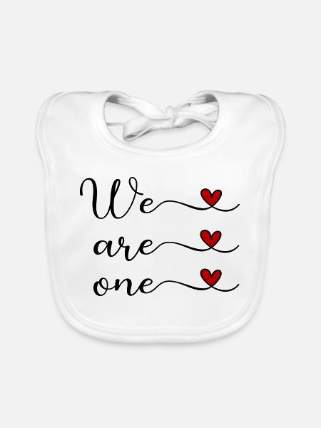 We are one Unity Team Design - Organic Baby Bibs - white - Front