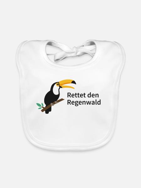 Rettet den Regenwald  - Baby Bio-Lätzchen - Weiß - Vorne
