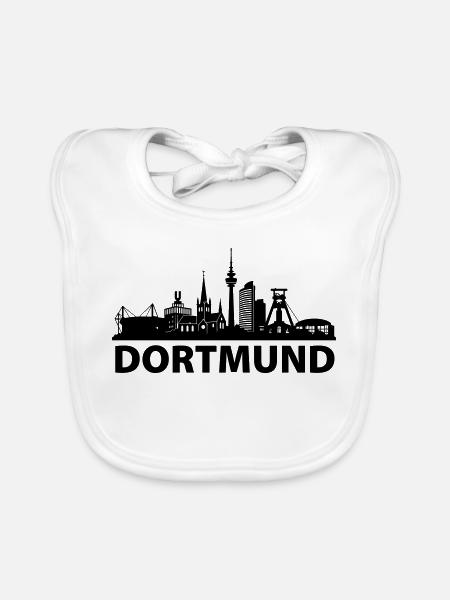 Dortmund Skyline - Baby Bio-Lätzchen - Weiß