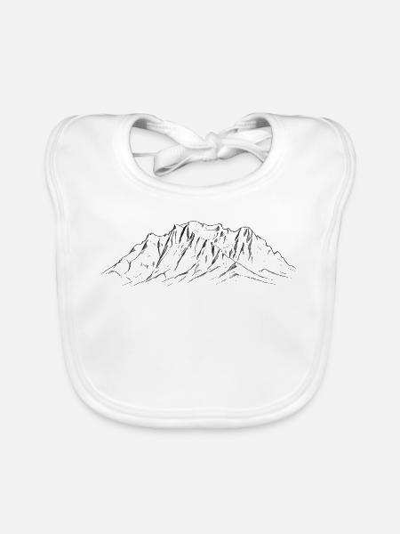 Zugspitze - höchster Berg Deutschland - Baby Bio-Lätzchen - Weiß