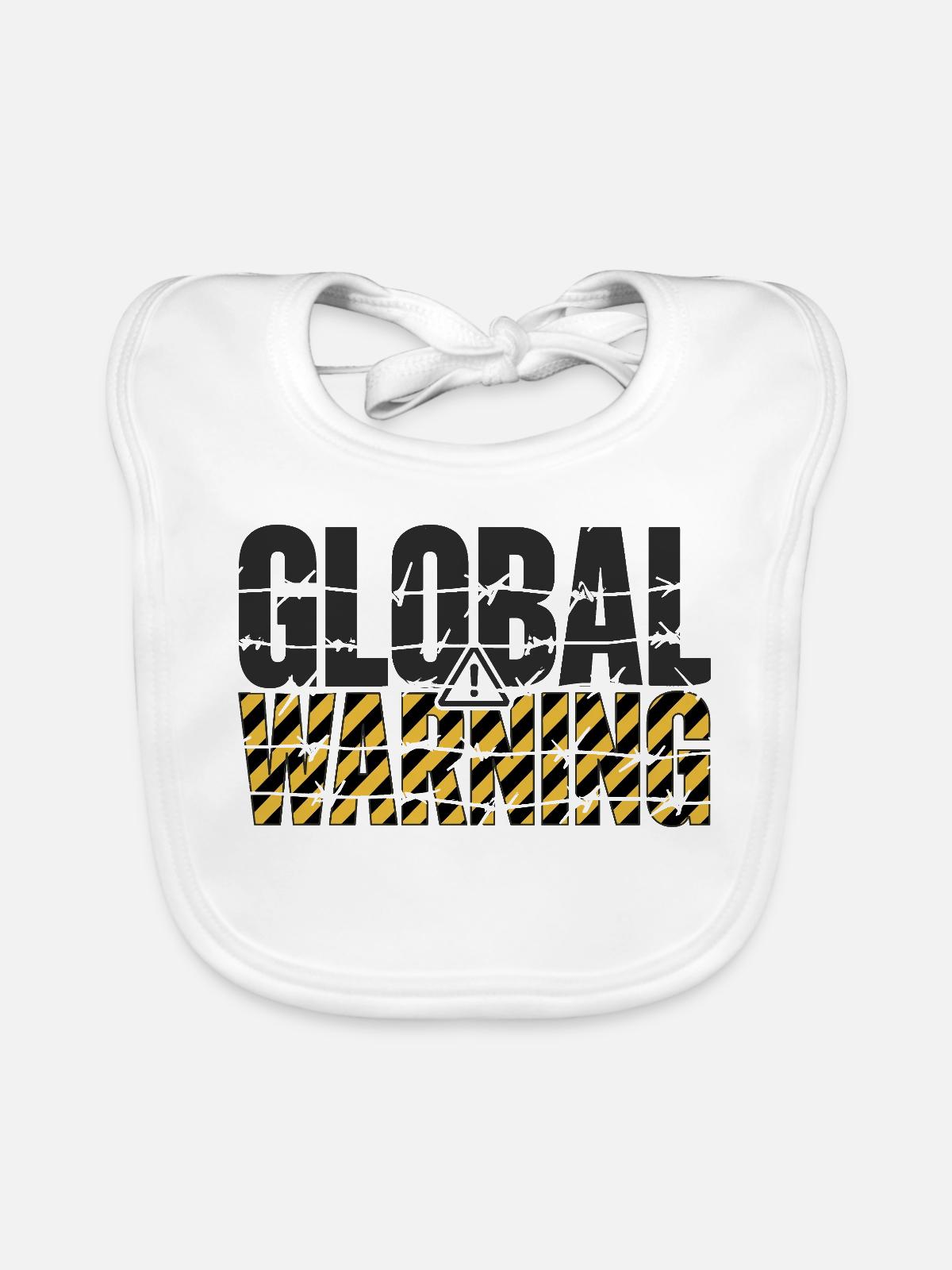 Global Warning Klima - Baby Bio-Lätzchen - Weiß - Vorne