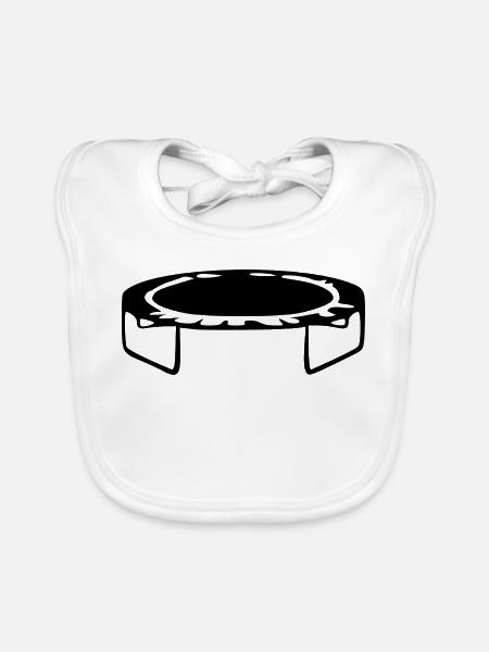 Trampolin springen Geschenk - Baby Bio-Lätzchen - Weiß