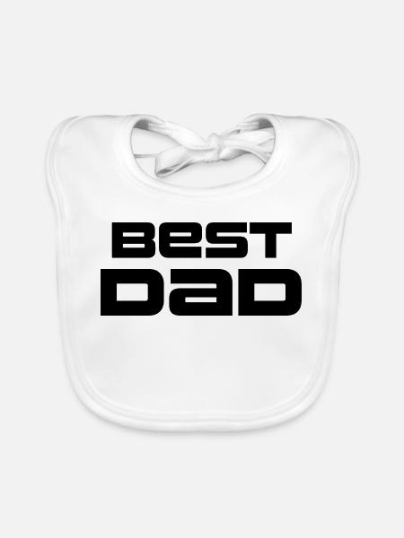 Bester Vater, bester schwarzer Vater - Baby Bio-Lätzchen - Weiß - Vorne