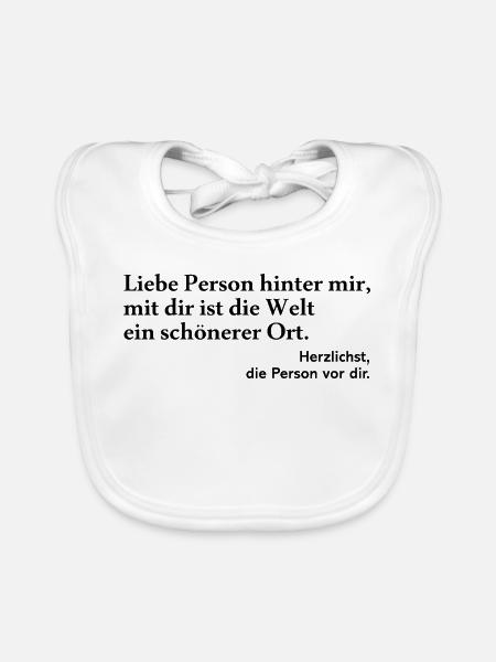 An Die Person Hinter Mir Liebe Person Hinter Mir  - Baby Bio-Lätzchen - Weiß - Vorne