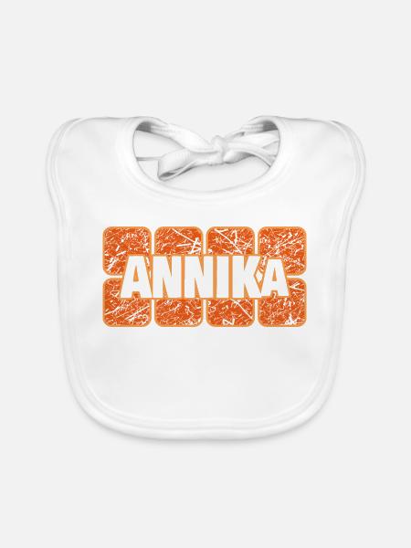 Weiblich Annika - Baby Bio-Lätzchen - Weiß - Vorne