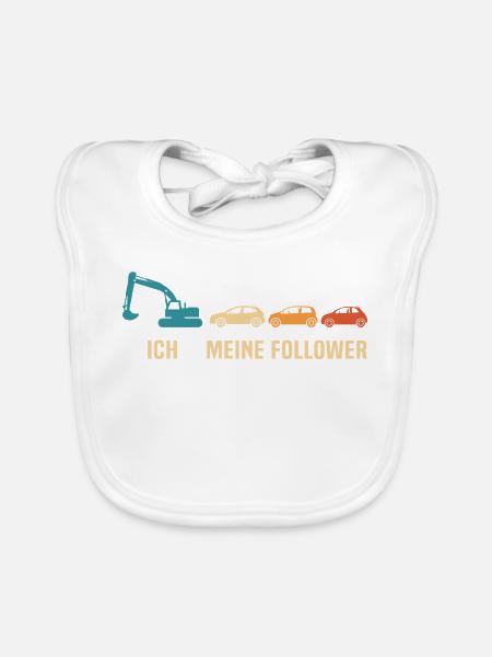 Bagger baustelle ich meine follower baggerfahrer - Baby Bio-Lätzchen - Weiß