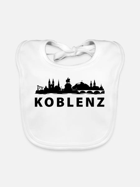 Koblenz Skyline - Baby Bio-Lätzchen - Weiß