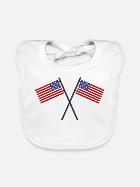 Flagge der Vereinigten Staaten - Baby Bio-Lätzchen - Weiß - Vorne