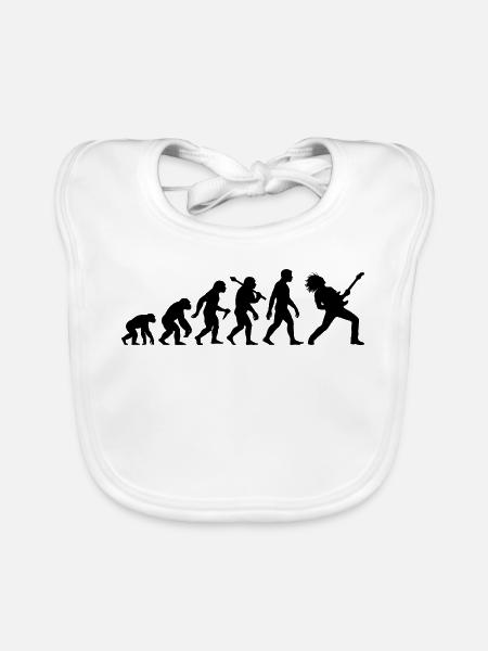 Gitarrist Evolution Für Rock und Metal Musiker - Baby Bio-Lätzchen - Weiß