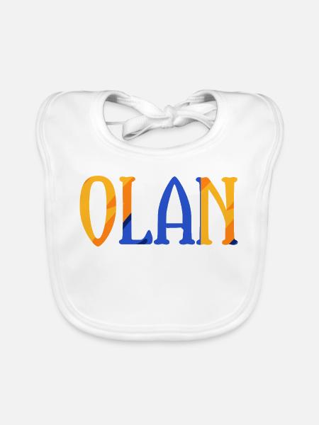 Olan Vorname  - Baby Bio-Lätzchen - Weiß
