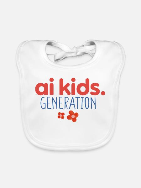 KI-Kindergeneration - Baby Bio-Lätzchen - Weiß