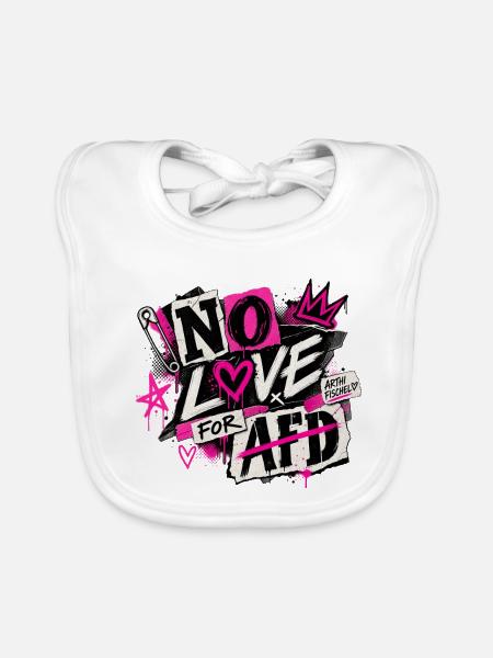 No Love for AfD - Baby Bio-Lätzchen - Weiß