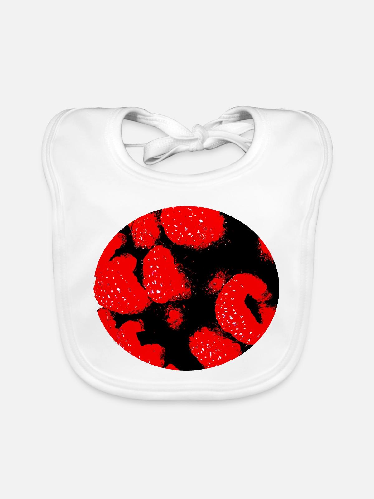 Comic-Stil Himbeeren - Baby Bio-Lätzchen - Weiß - Vorne