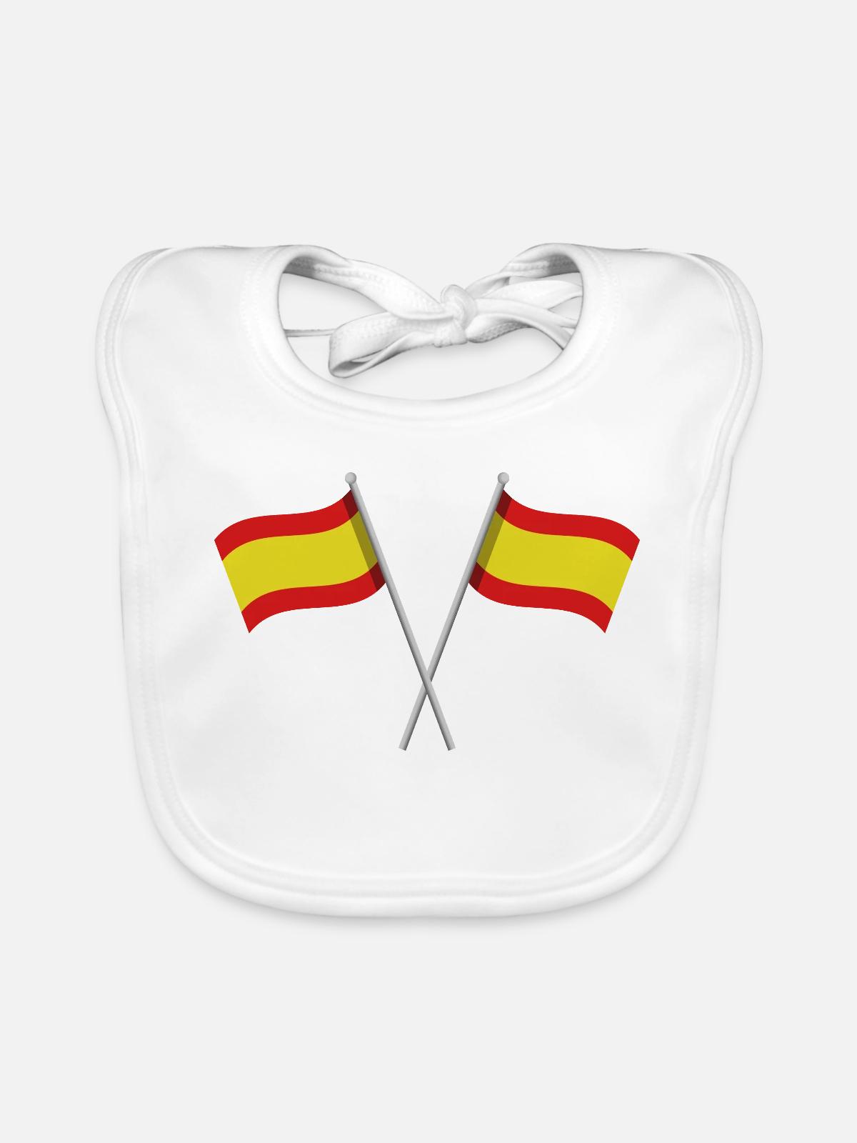 Spanische Flagge - Baby Bio-Lätzchen - Weiß - Vorne