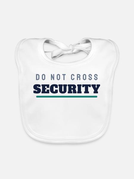 Security College Schriftzug - Türsteher Ordner - Baby Bio-Lätzchen - Weiß - Vorne