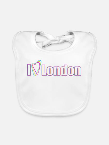 I Love London Statement - Baby Bio-Lätzchen - Weiß