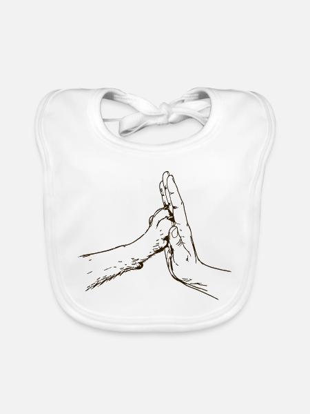 hand-pfote - Baby Bio-Lätzchen - Weiß - Vorne