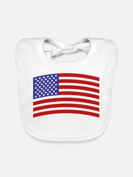 Flagge der Vereinigten Staaten - Baby Bio-Lätzchen - Weiß - Vorne