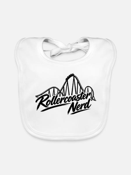 Rollercoaster Nerd - Baby Bio-Lätzchen - Weiß