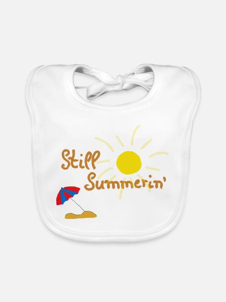 Still Summerin' - Kreatives Sommer Design - Baby Bio-Lätzchen - Weiß