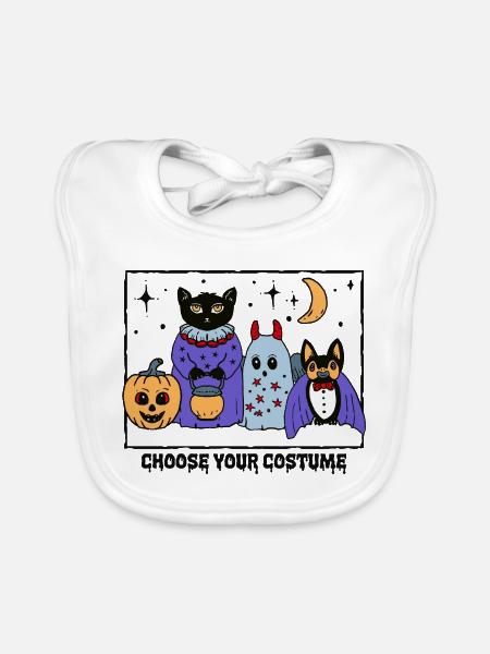 Niedliche Halloween Kostümparty  - Baby Bio-Lätzchen - Weiß - Vorne