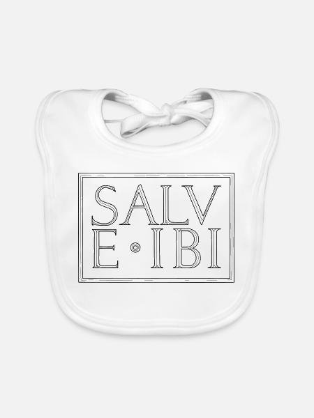 Salve Ibi (Hallo Da!) - Baby Bio-Lätzchen - Weiß - Vorne