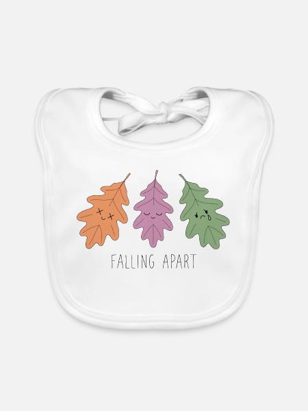 Falling Apart - Pastel Herbst Blätter - Baby Bio-Lätzchen - Weiß