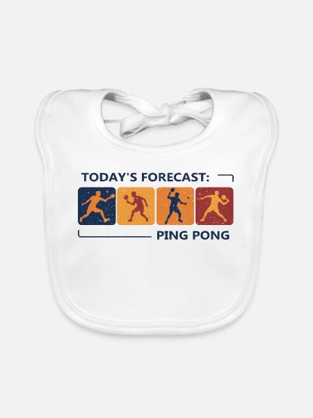 Tischtennis Vorhersage Für Heute Ping-Pong - Baby Bio-Lätzchen - Weiß - Vorne