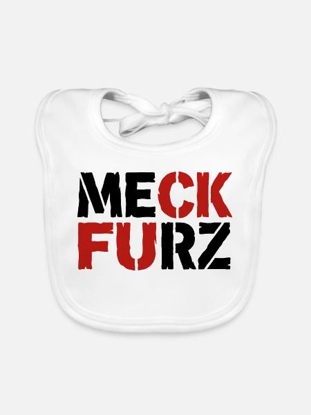 Meck Furz | Merz - nicht mein Kanzler - Baby Bio-Lätzchen - Weiß - Vorne