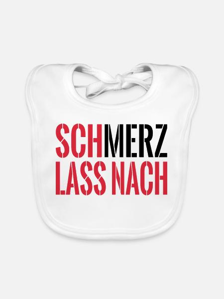 SchMerz lass nach - nein zu Merz - Baby Bio-Lätzchen - Weiß - Vorne