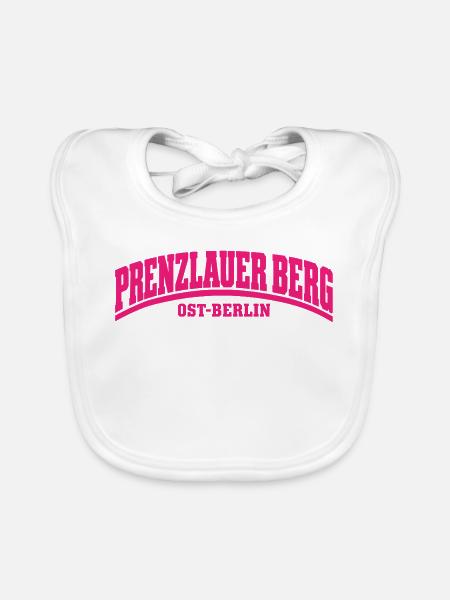 Prenzlauer Berg - Ost-Berlin - Bezirk Deutschland - Baby Bio-Lätzchen - Weiß - Vorne