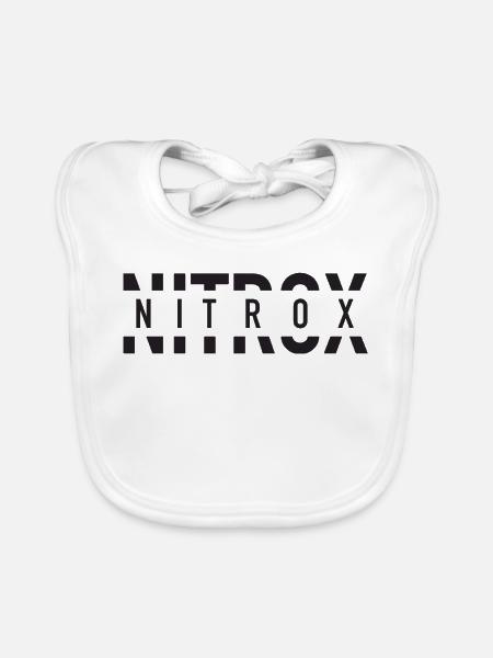 Nitrox Split Text Logo für SCUBA Taucher - Baby Bio-Lätzchen - Weiß - Vorne