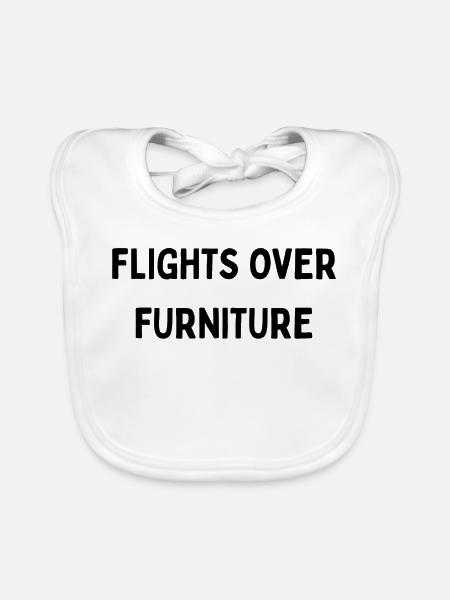 Flights over Furniture Reisen Travel Flüge - Baby Bio-Lätzchen - Weiß - Vorne