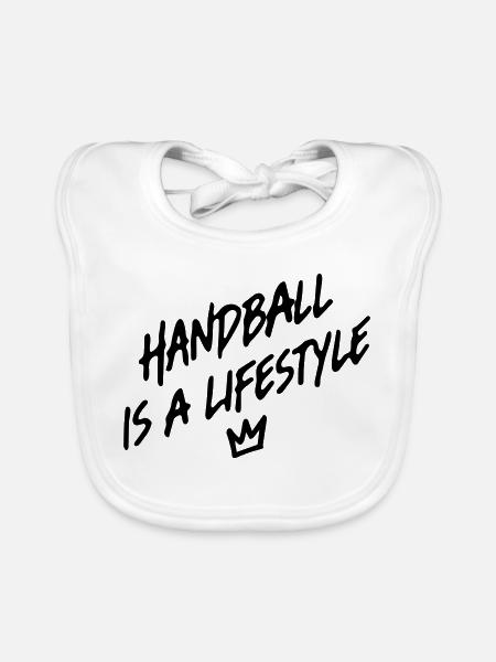 Handball - Baby Bio-Lätzchen - Weiß