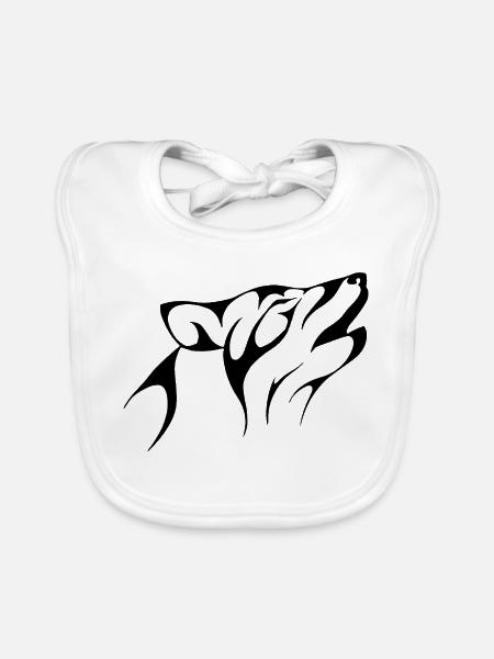 Wolf - Baby Bio-Lätzchen - Weiß