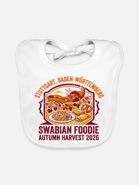 Swabian Foodie Stuttgart Baden-Württemberg Autumn - Baby Bio-Lätzchen - Weiß - Vorne